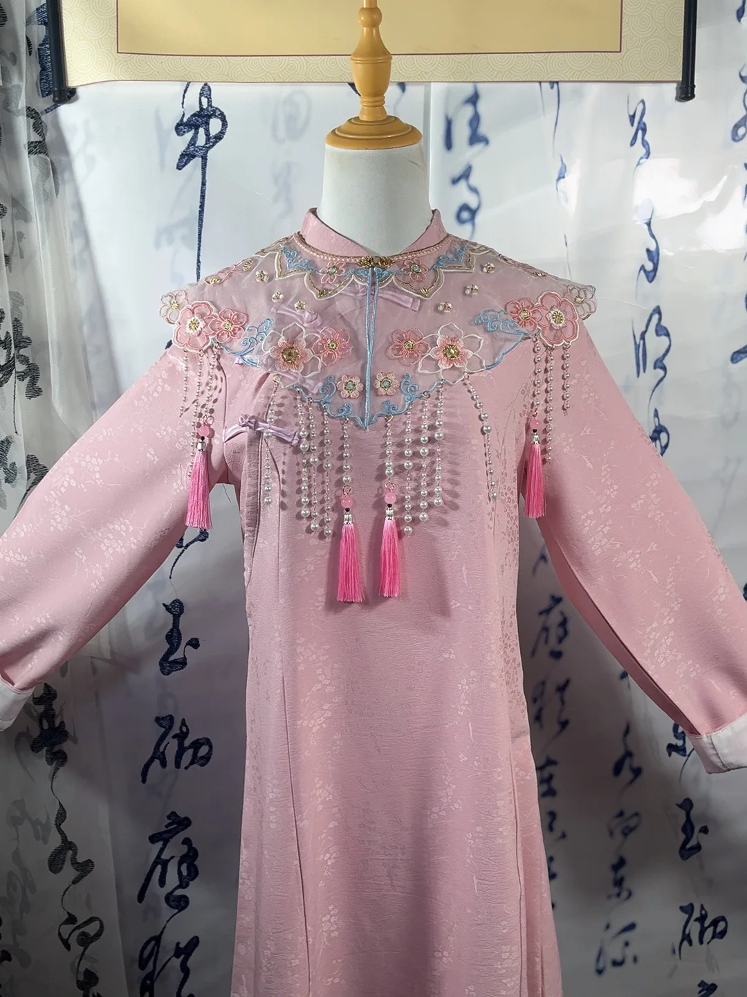 

Fangfeiyuan Hanfu детский костюм для косплея с цветком Yunjian Qipao, комплект брюк для молодых девушек, новинка осени 2021, Sle