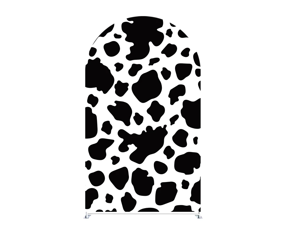 Farm Theme Arched Backdrop Covers Cow Pattern Stretchy Arch Stand Cover for Birthday Baby Shower Party Decoration GX-247