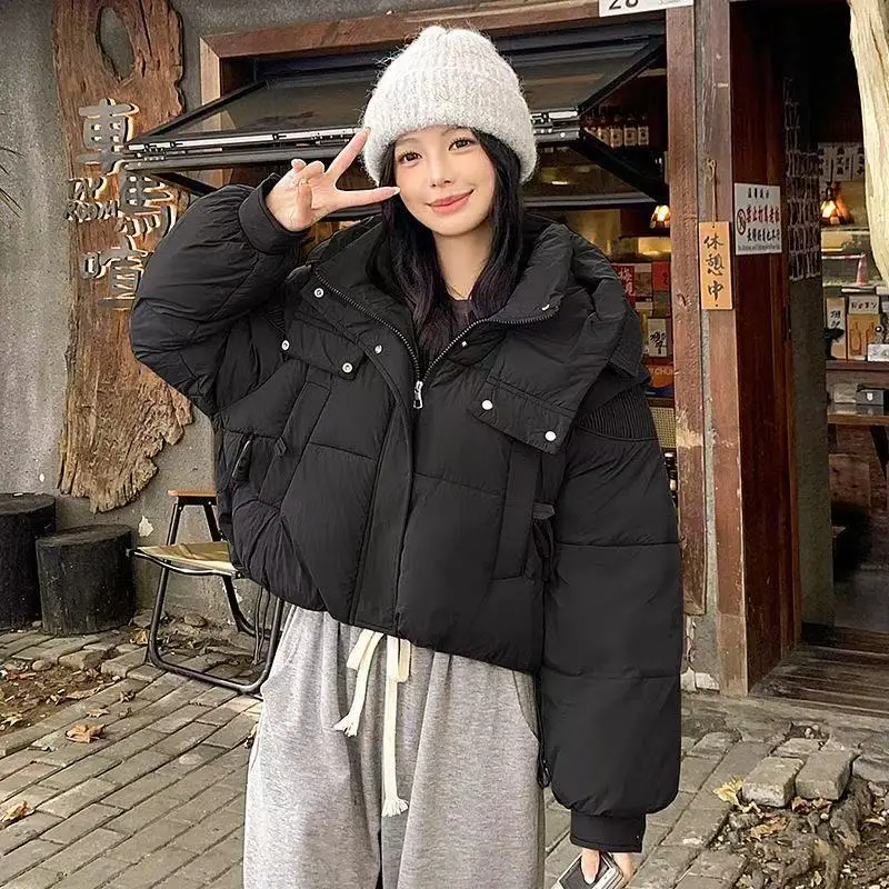 Ladies Down Cotton Jacket 2025 Loose Thicken Lady Cotton Padded Outerwear Short Korean Version Women's Winter Parka Coat