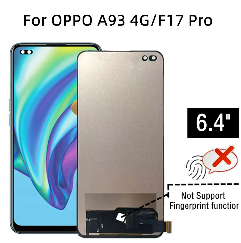 

ЖК-дисплей 6,43 "TFT для OPPO A93 4G, ЖК-дисплей с сенсорным экраном в сборе, замена для OPPO F17 Pro CPH2119 LCD