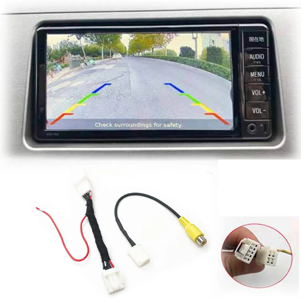 VKAUTO Backup Camera adapter Cable For Toyota Prius W30 2015 NSCP-W64 Unit Add Rear View Camera CCD HD