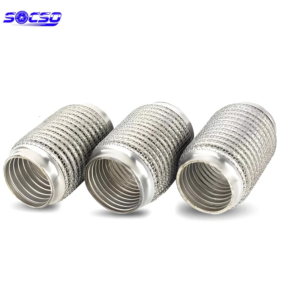 

45mm 51mm 60mm 63mm 70mm 76mm Car Pipe Exhaust Flex Bellow Flexible Connection Mesh Bellows Muffler Pipe Connector Welded