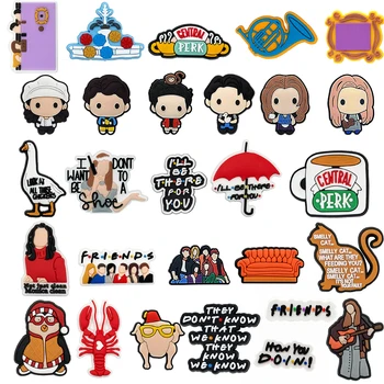 Breloques de chaussures série dessin animé vieil ami, 1 pièce, accessoires de décoration, boucle en PVC pour enfants, cadeaux de fête de noël, offre spéciale