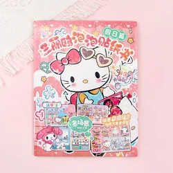 Sanrio Hello Kitty Bubble Sticker Book Kulomi  Melody Cute Sticker Book Creative Scene Material Quiet Book Kids Gifts