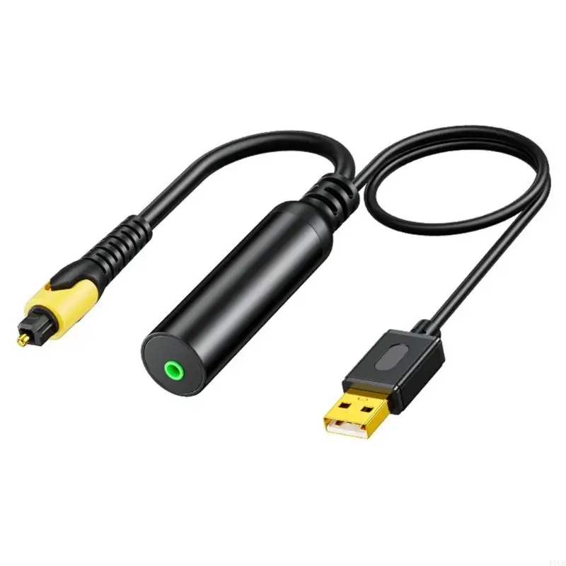 Conversor de 3,5 mm para SPDIF Adaptador de som analógico para digital para saída óptica de som aprimorada Cabo óptico de 3,5 mm para TV