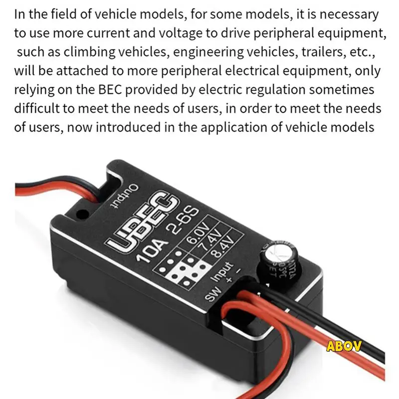 

Waterproof UBEC 10A Voltage Regulator Module 2-6S 6V/7.4V/8.4V Adjustable Metal Shell BEC For RC Car Accessories