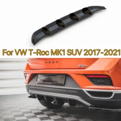 Car Rear Bumper Splitter Rear Side Valance Spoiler Diffuser Lip For Volkswagen For VW T-Roc MK1 SUV 2017-2021 ABS Tuning Guard