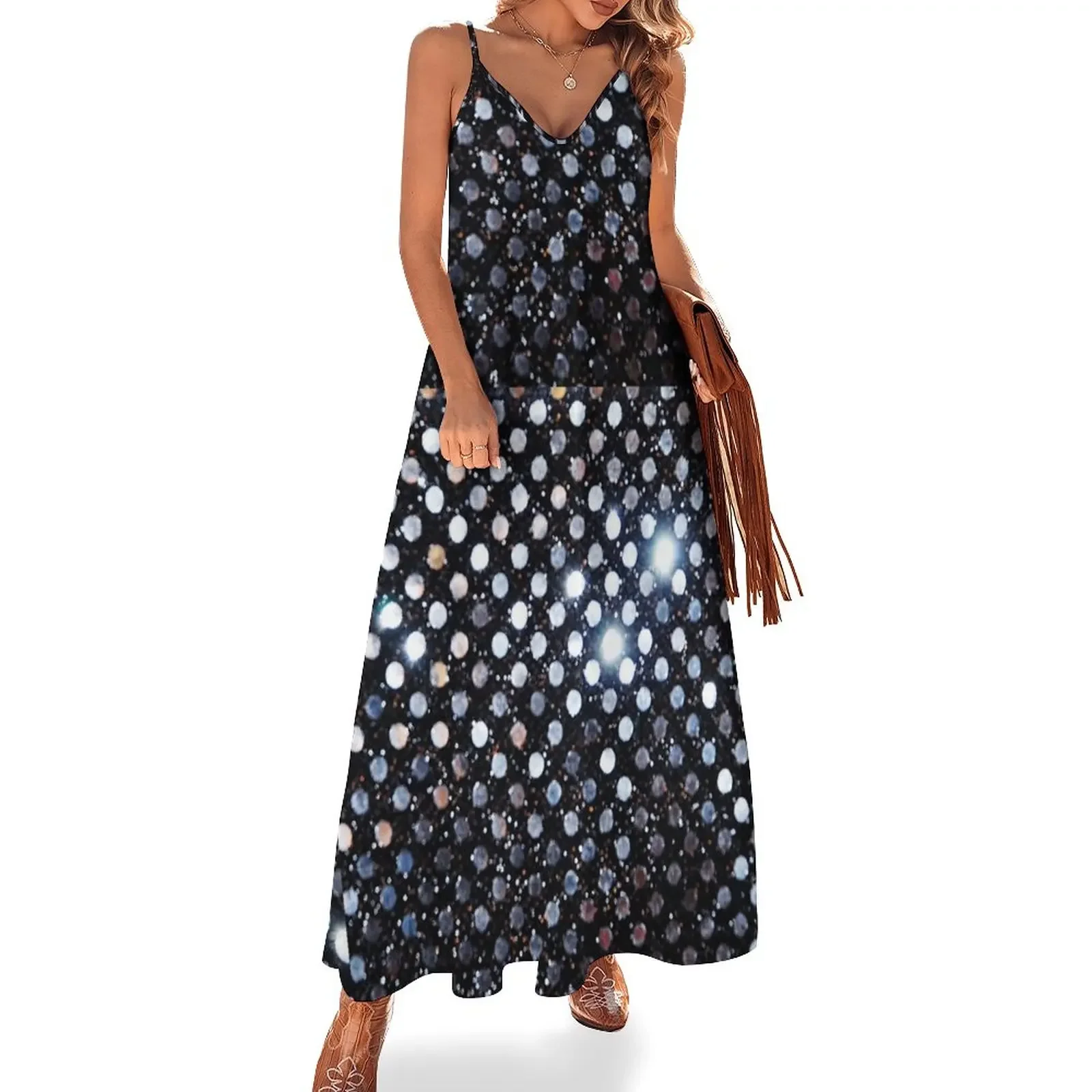 

Silver Sequins Sleeveless Dress women's evening dresses Summer skirt Dress