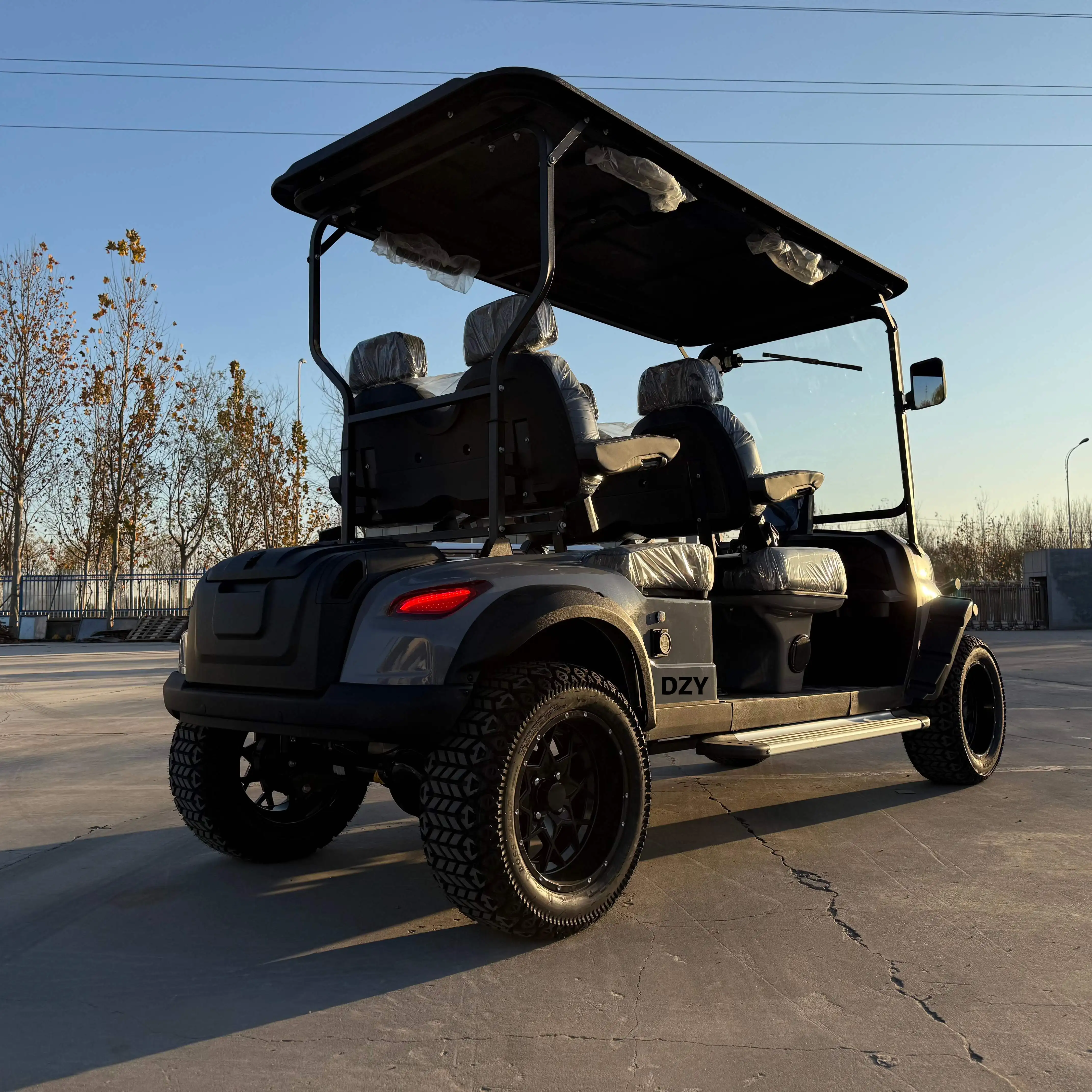 عربة جولف ذات تعليق مستقل 4 ركاب كهربائية لمشاهدة معالم المدينة متعددة الأغراض عربة أطفال قانونية على الطريق #5