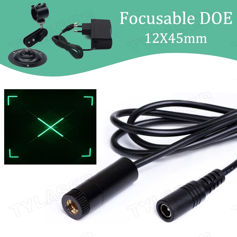 

DOE Green Viewfinder Focusable Locator D12x45mm 505nm 10mw 30mw Laser Module for Cutting Positioning,Free with Standard Bracket