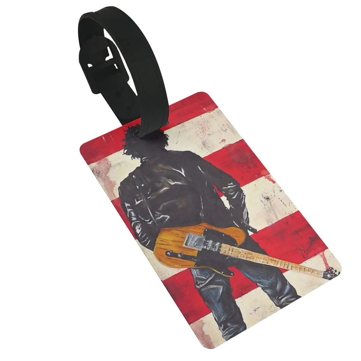 Bruce Springsteen Gepäck anhänger Koffer Zubehör Reise PVC Mode Gepäck Boarding Tag tragbare Etiketten halter Name Adresse