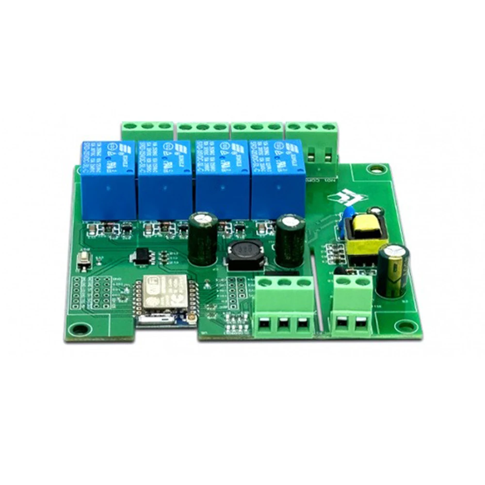 ESP-07 4 Way WIFI Relay Module AC/DC Power Supply ESP8266 Secondary Development Module with Power Indicator Light