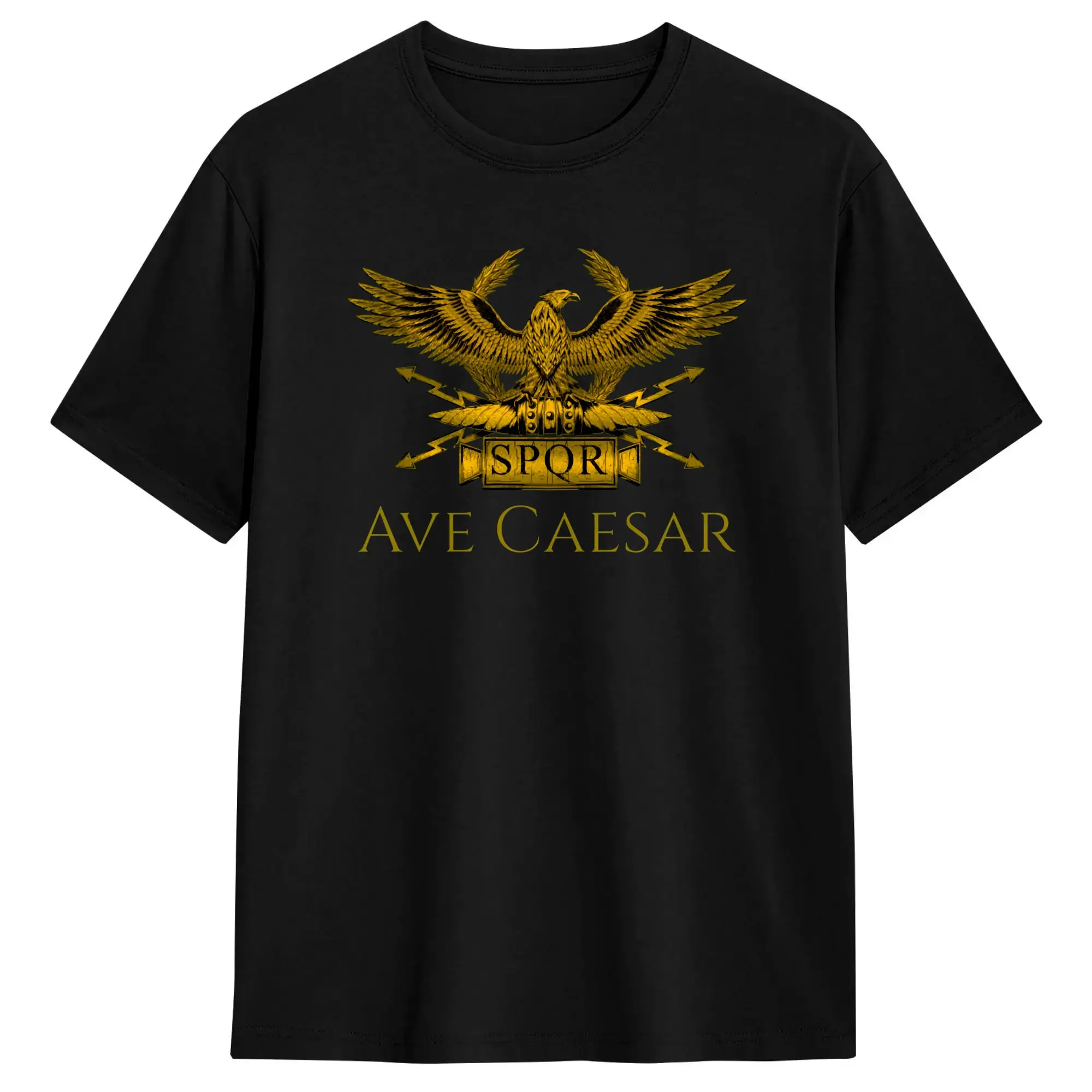 Ave Caesar T-Shirts Men  Vintage Cotton Tee Shirt Round Neck Short Sleeve T Shirts Graphic Printed Clothes