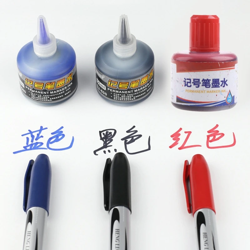 1 Bottle 50ml Refill for Refilling Inks Marker Pen Black Red Colors