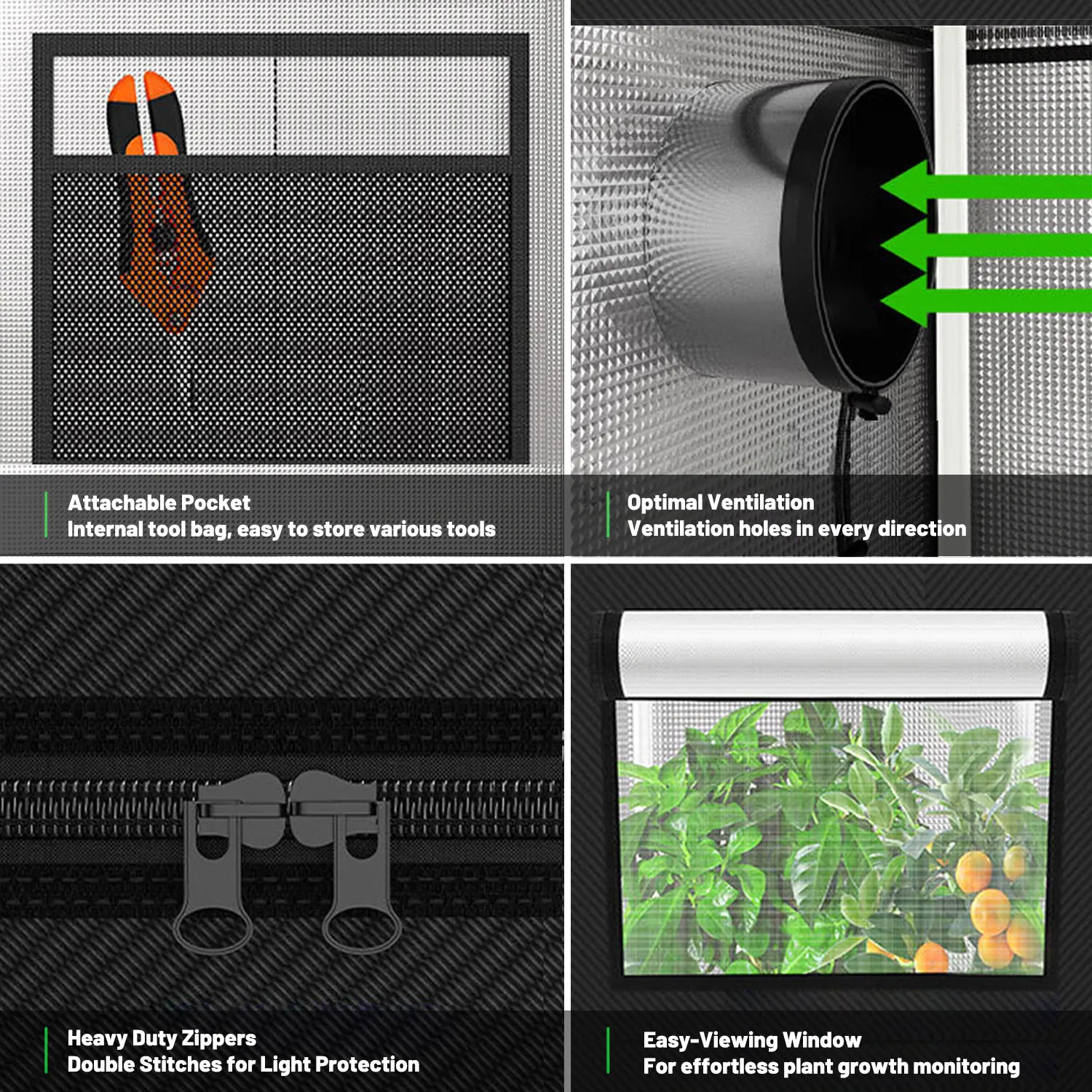 4x4 성장 텐트 전체 키트 LED 성장 관찰 창 및 - Grow Tent 4X4 리뷰 및 가격