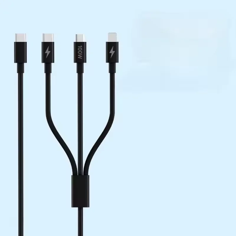 3 في 1 USB نوع C كابل 100 واط كابل شحن سريع للغاية لهاتف سامسونج هواوي Xiaomi Honor OPPO سلك بيانات البرق آيفون 1.2 متر #6