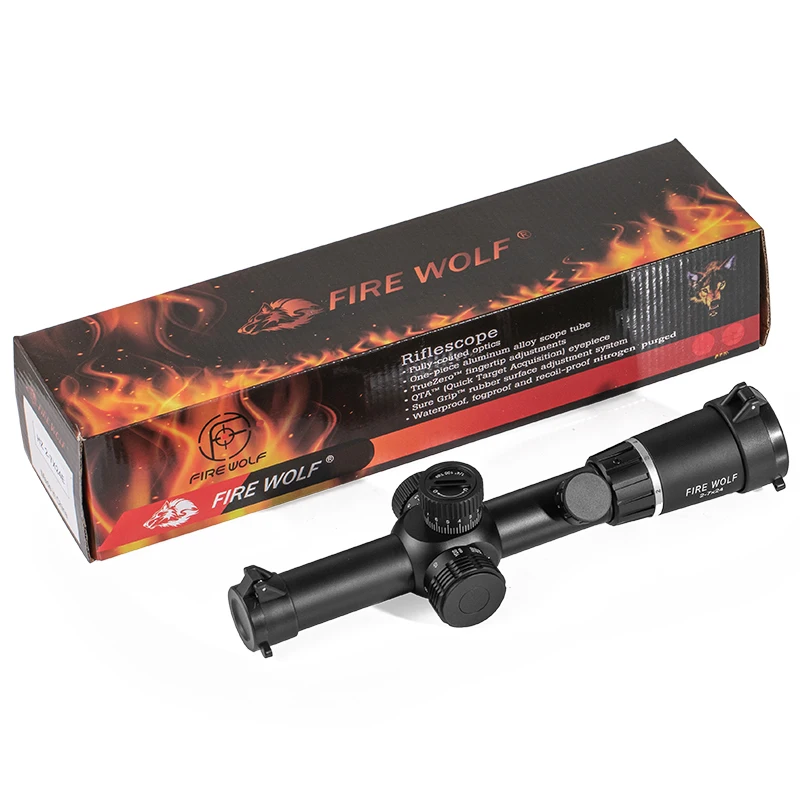 Fire Wolf 2-7X24 Tactical Scope Reticle Optical Rifle Scope Riflescopes  Hunting 11mm 20mm Mounts Hunting Light