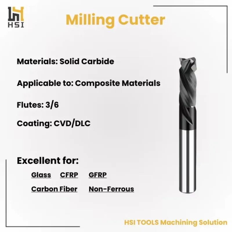 Composite Material Milling Tool Laminate Compression Milling Cutter 3/6 Flutes Left Right Handed Spiral Sandwich Panel Cutter