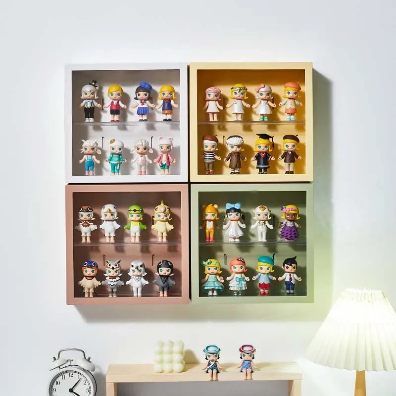 24.5x24.5x8cm Wall Mounted Clear Acrylic Blind Box Figures Display Case Figures Display Stand Dust Proof Doll Toy Storage Box