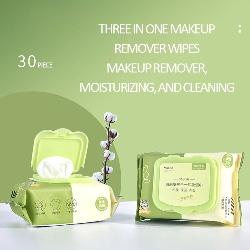 مناديل مبللة لإزالة المكياج بخلاصة نبات الزيتون مع مياه كافية للتنظيف والترطيب، 30 نفخة #2