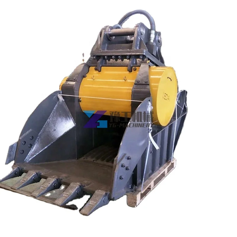 20 Ton 30 Ton Class Crushing Bucket Excavator Attachment Sand Crushers Bucket for Stone Rock Crushing with CE/ISO