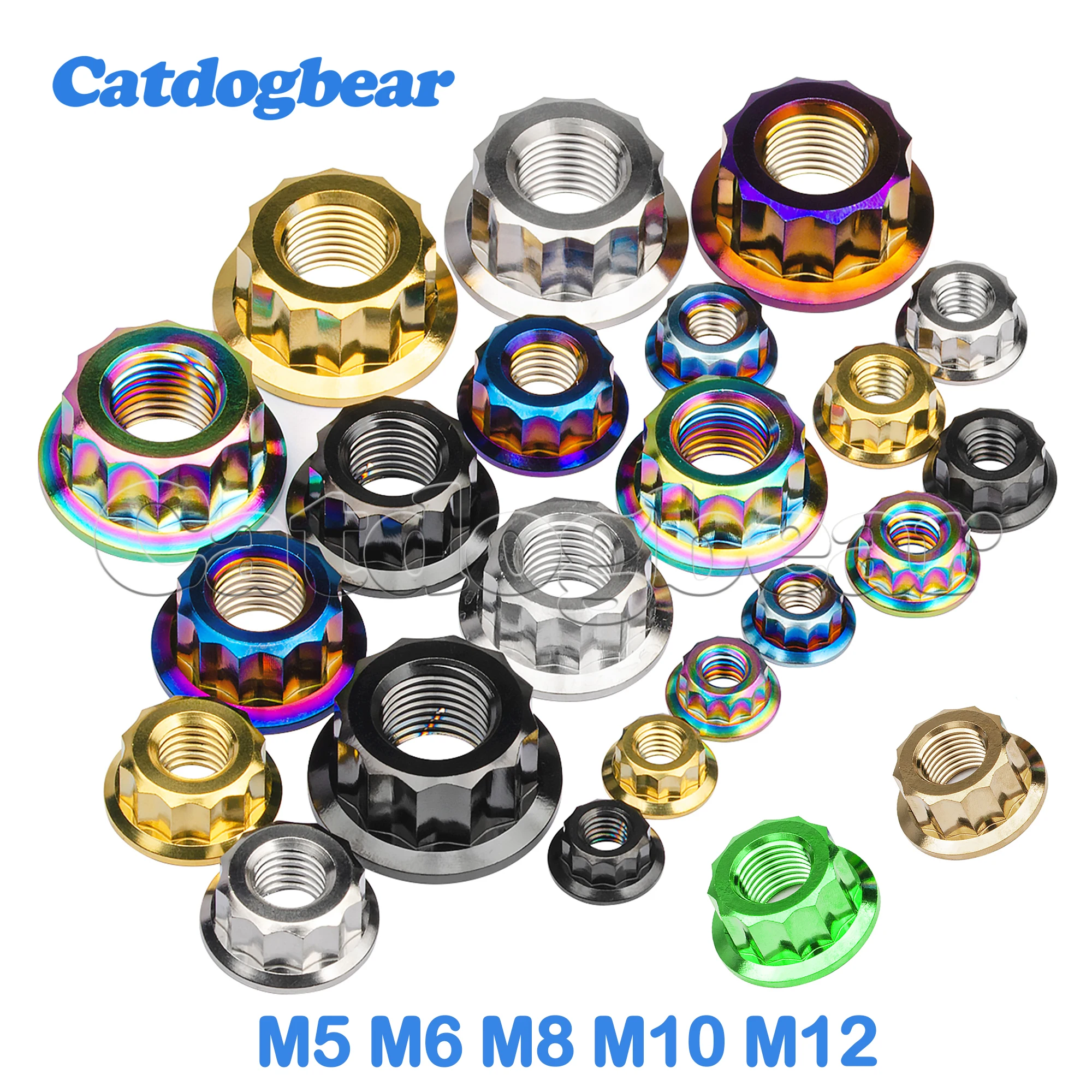 

Catdogbear Flange Nut M5 M6 M8 M10 M12 Double Hex Flange 12 Point Nut Motorcycle Modified For Ducati