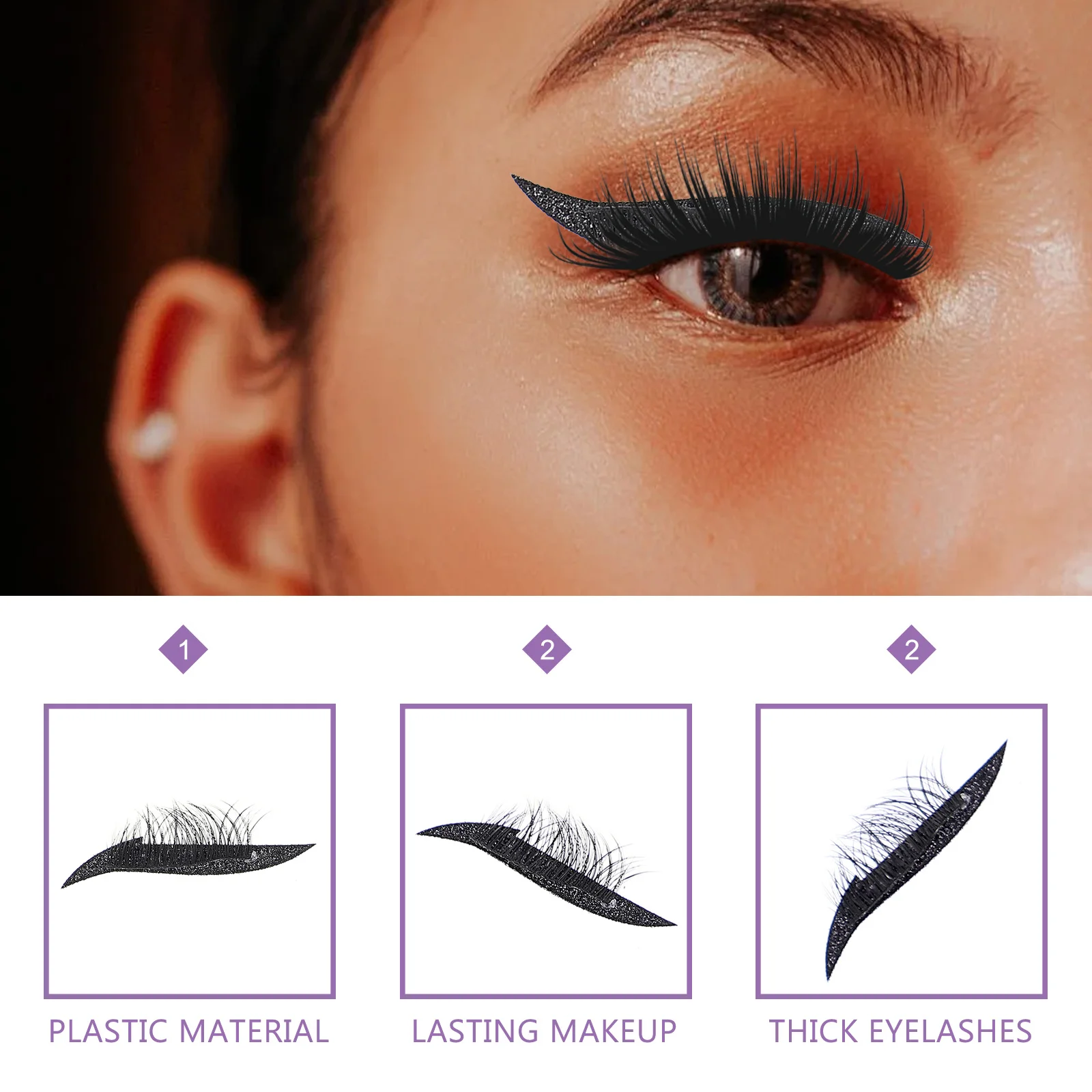 Naklejki na eyeliner samoprzylepne wodoodporne paski do oczu brokatowa taśma do rzęs akcesoria kosmetyczne narzędzie do makijażu festiwal cosplay