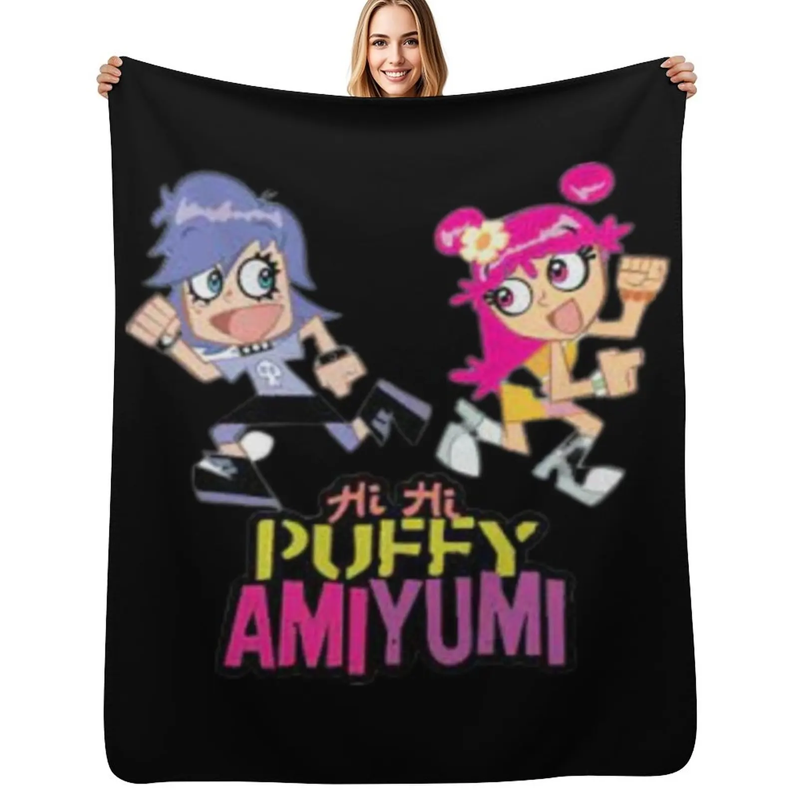 Hi Hi Puffy AmiYumi - hi!hi! puffy amiyumi - AmiYumi Show! Drawstring Throw Blanket Father’s day blanket gift