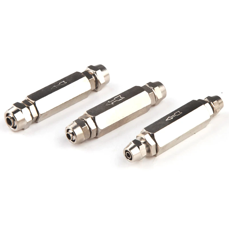 Elettrovalvola Pneumatic Check Valve 6mm 8mm 10mm 1/4 OD Hose One Way Valve Air Gas Single Way Brass Valve Air Compressor Pipe Fitting Adapter Gas e carburante — dettaglio 3