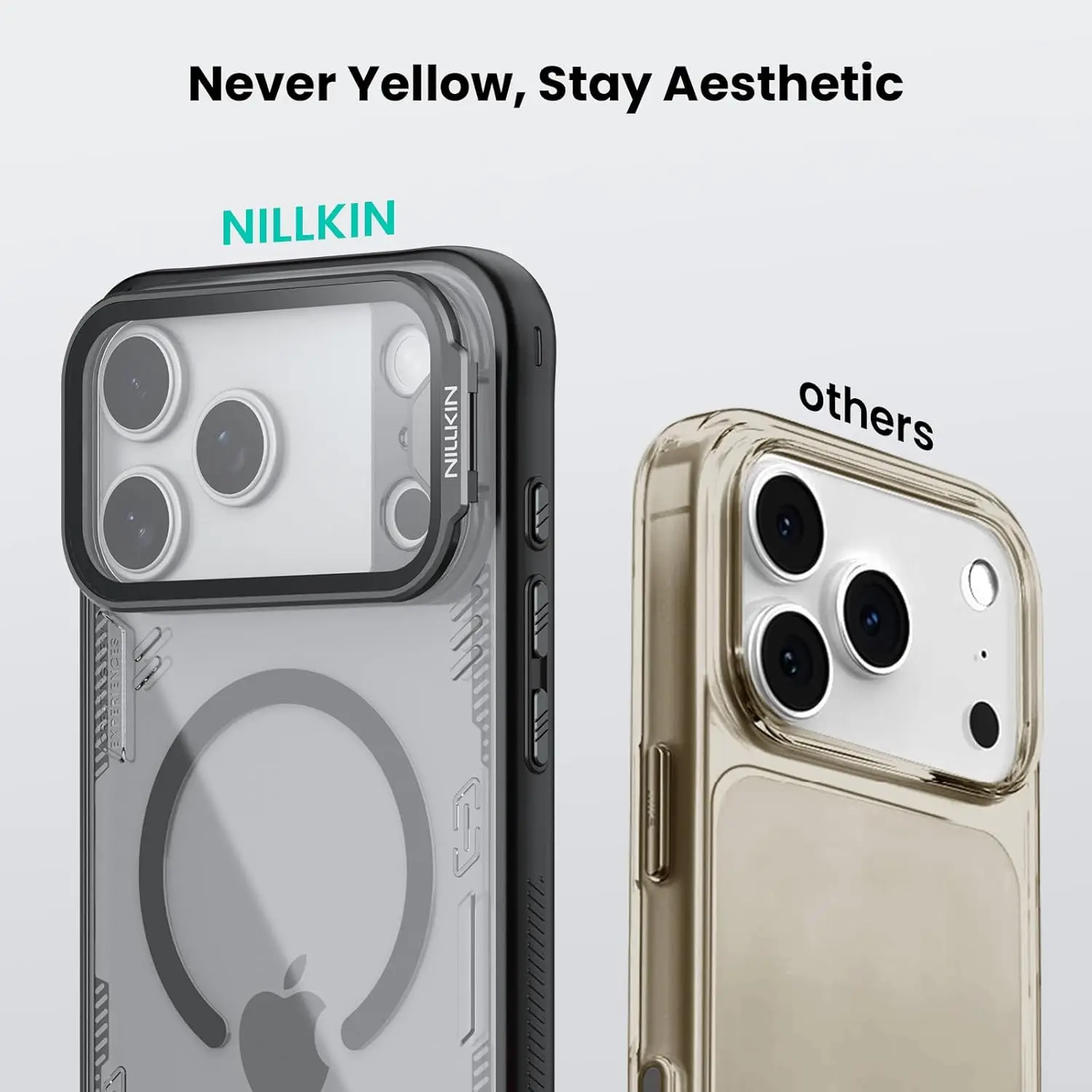 حافظة Nillkin المغناطيسية لهاتف iPhone 17 Pro Max، حماية كاملة للكاميرا، مادة شفافة غير صفراء قابلة للتحلل الحيوي #2