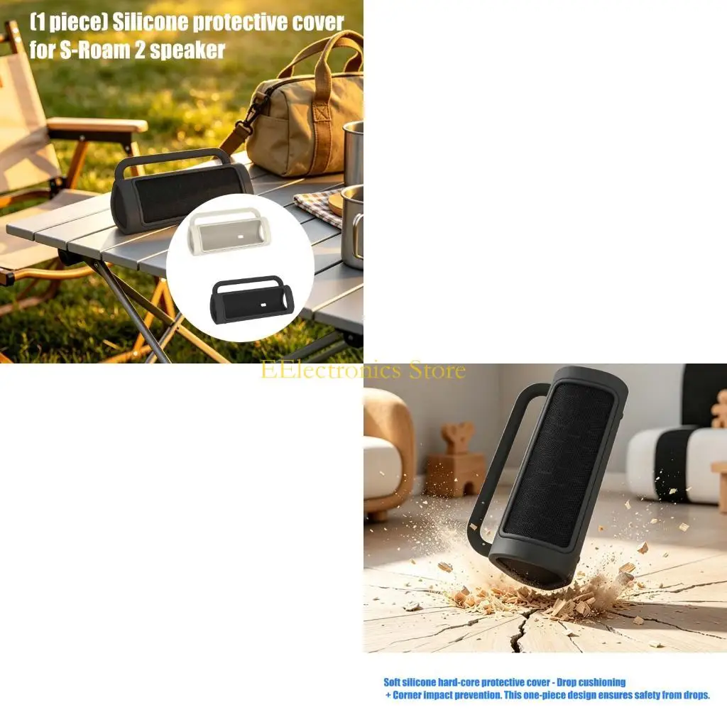 B03C Portable Speaker Sleeve with Secure Hold, Access Areas, and Silicone Shell for Commute, Home Use, and Daily Carry