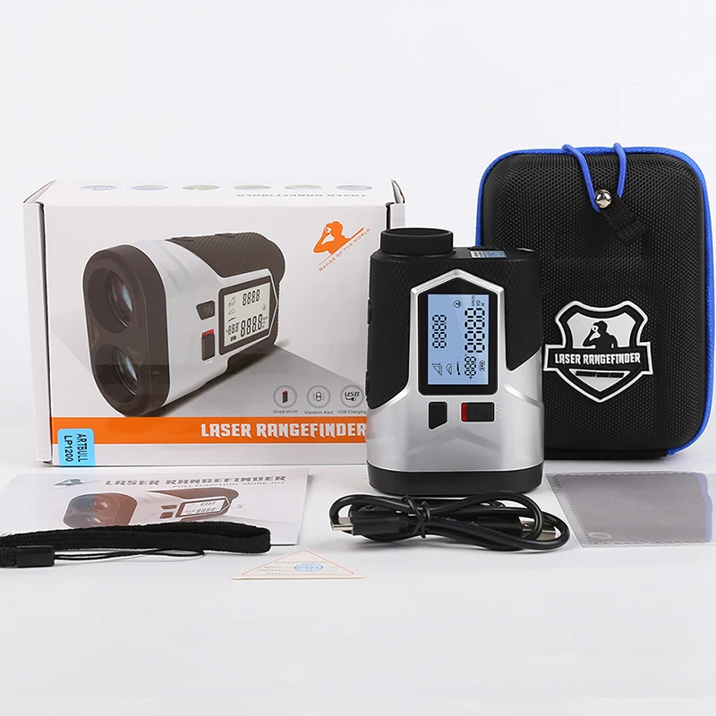 Imagem -06 - Recarregável Golf Laser Rangefinder Inclinação Ajustado Flag-lock Vibração Laser Medidor de Distância Telescópio para Caça 1200m 650m
