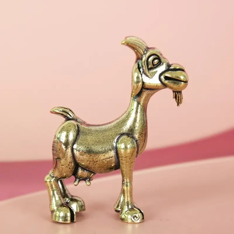 Vintage-Ziegenstatue aus Messing – komplizierte Retro-Tierskulptur für Heim- und Bürodekoration, ideal für Sammler, Wohnzimmer/Schlafzimmer – Detail 2