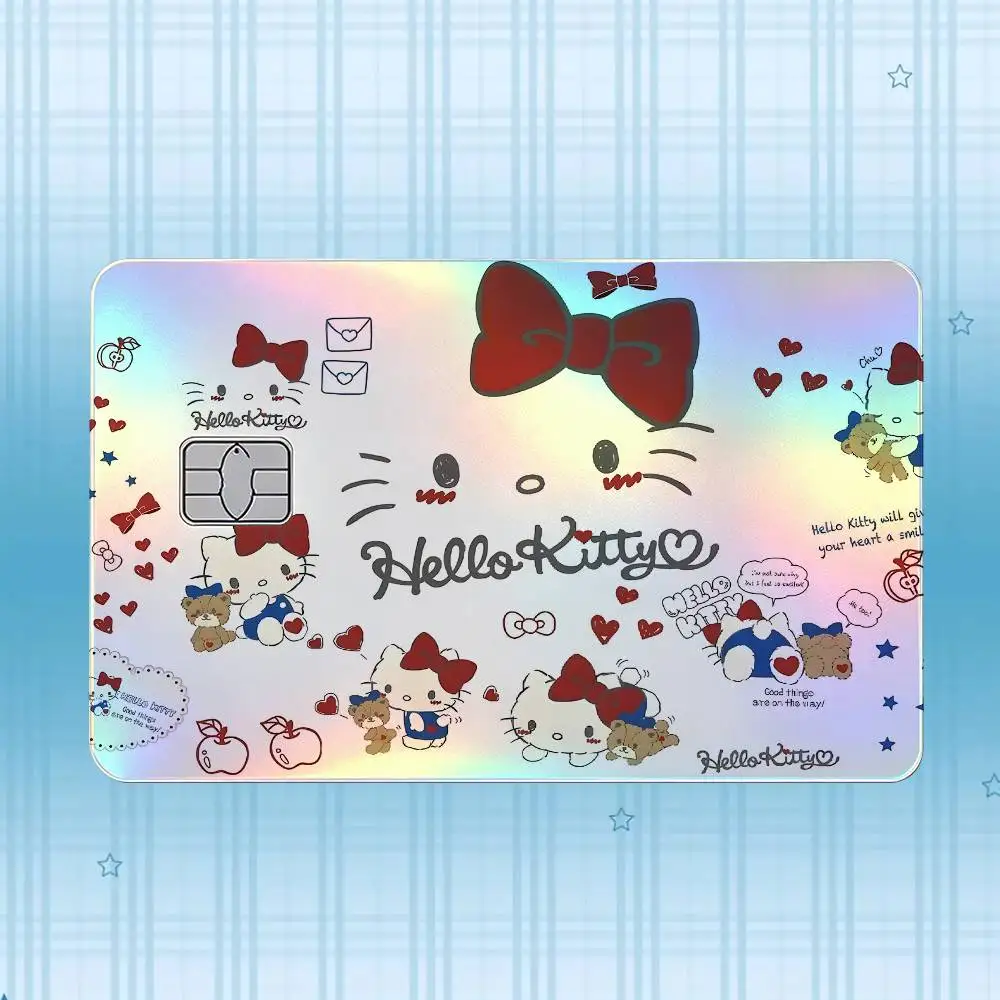 H-Hello Kitty Laser-Holografischer Karten-Skin-Aufkleber für Kredit- und Debitkarten – 4 Stück/Set, wasserfester, kratzfester Schutz – Detail 11