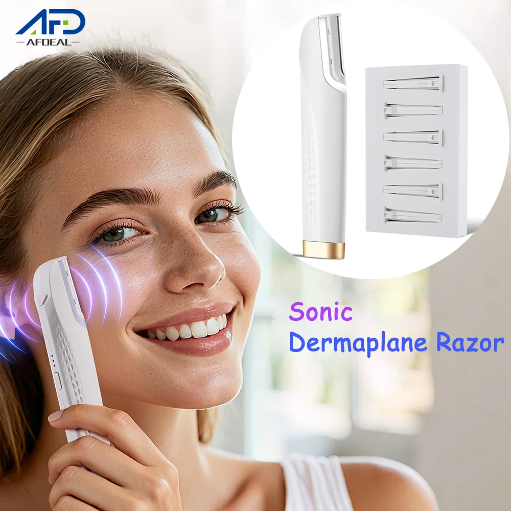 

Женская перезаряжаемая электрическая бритва Sonic с подсветкой, 6 сменных лезвий, для отшелушивания кожи лица, удаления волос и нежелательных волосков