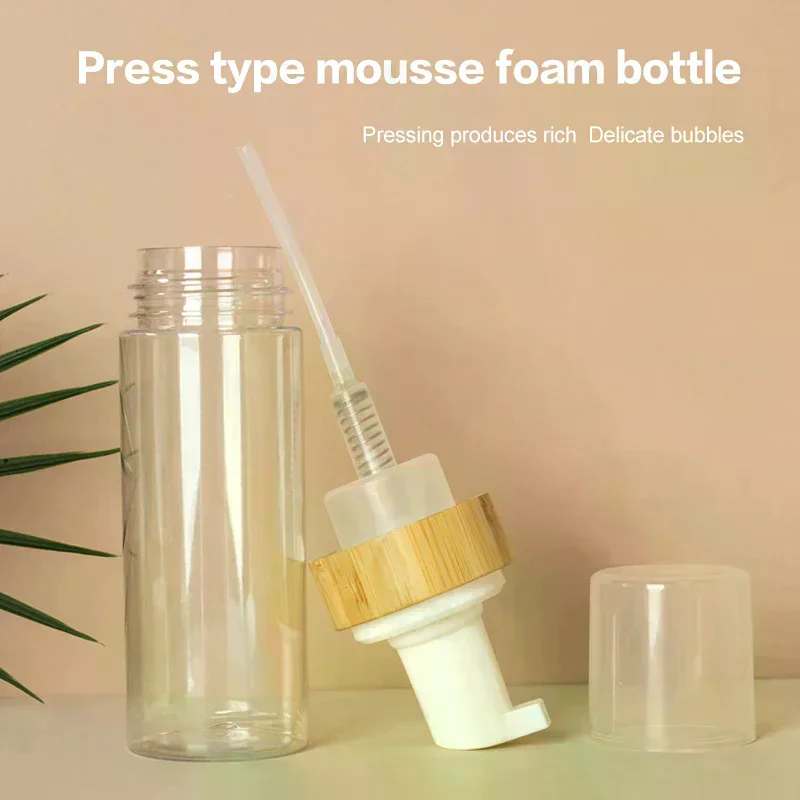 150ml Reizen Bamboe Schuim Pompfles Lege Gezichtsreiniger Cosmetische Fles Shampoo Zeepdispenser Hervulbare Handdesinfecterend Schuimend