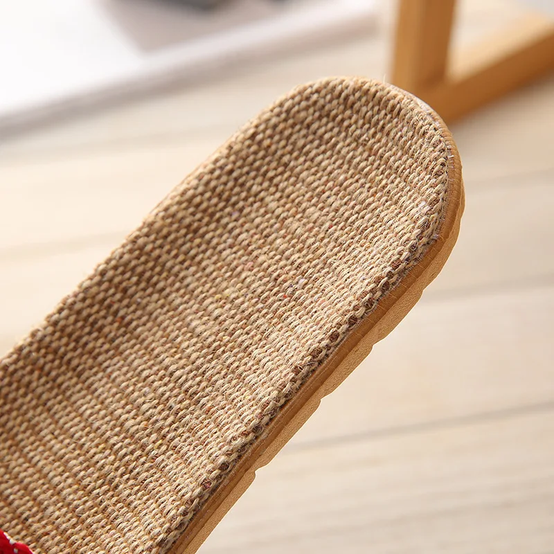 Summer Couple's Linen Slippers - Striped Fashion Non-Slip Comfort Indoor EVA Floor Breathable Sandals image 6
