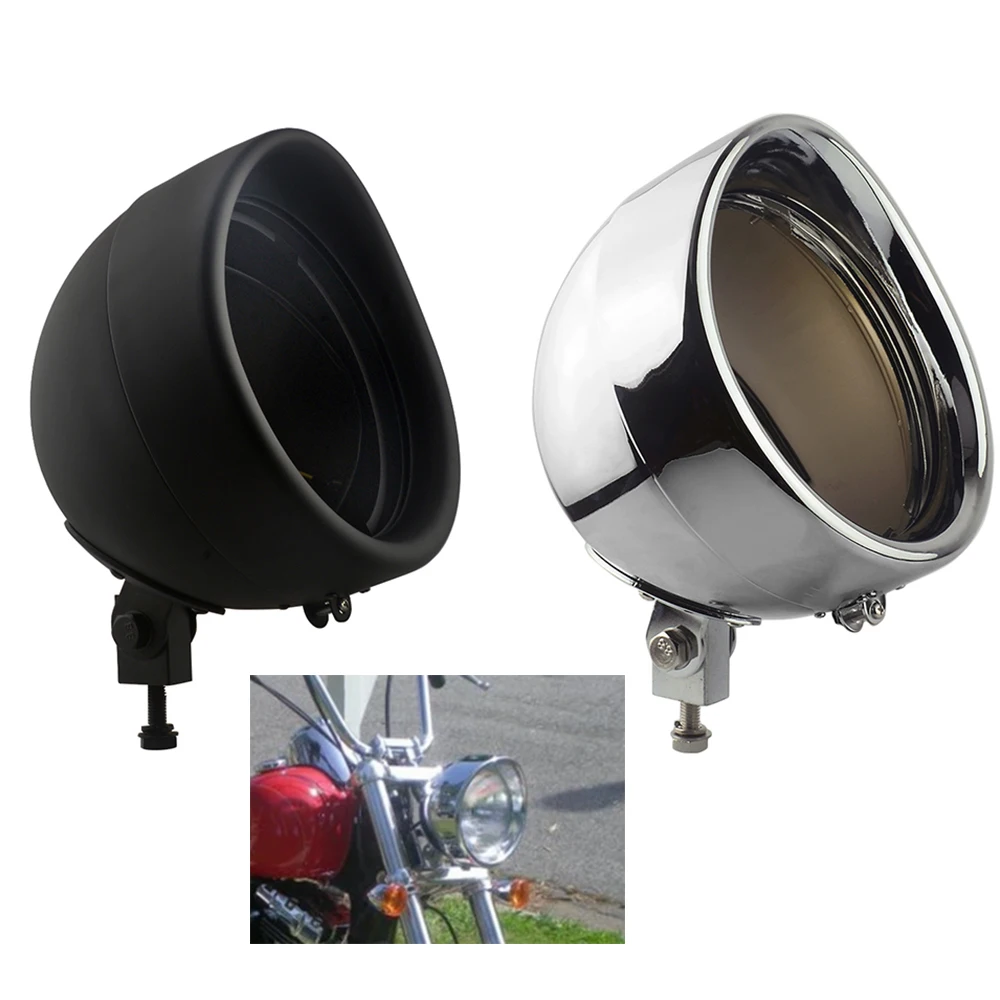 

7'' Motorcycle Headlight Housing Light Bulb Bucket Front Lights Lamp Cover Fit For Harley Softail Fatboy 1986-2014