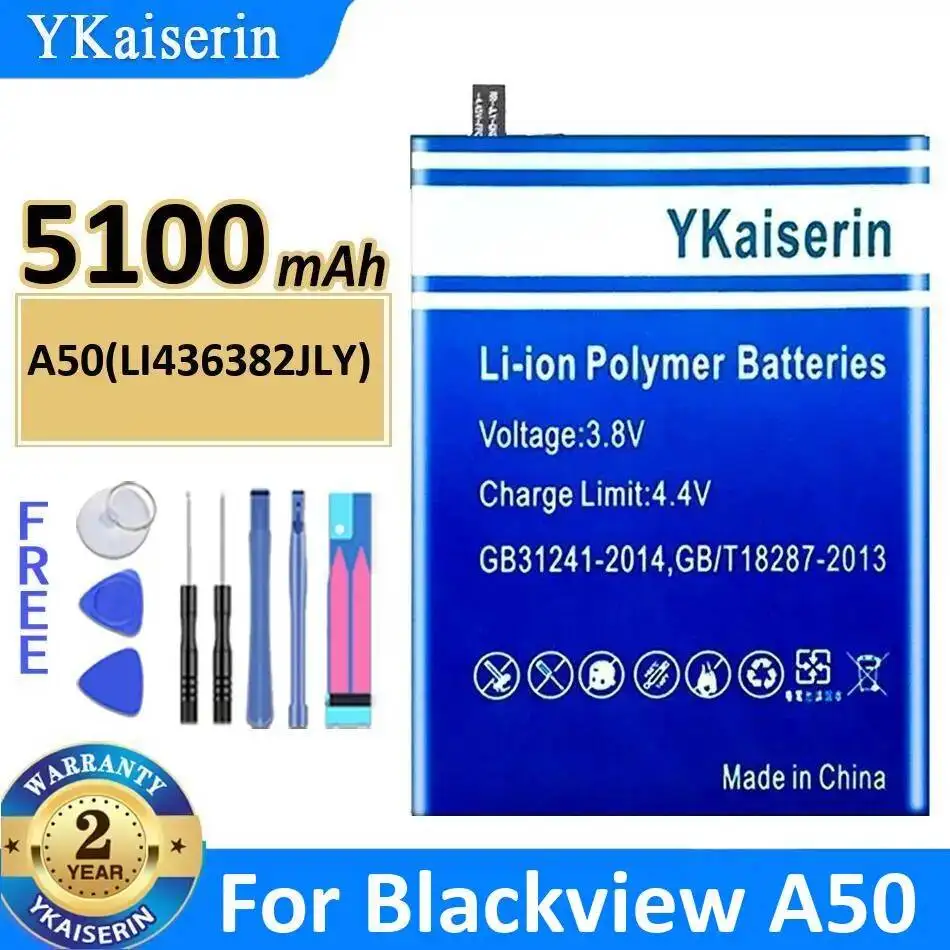 

Аккумулятор для мобильного телефона 5100 мАч, надежная замена, стабильная работа, для Blackview A50 A50 LI436382JLY
