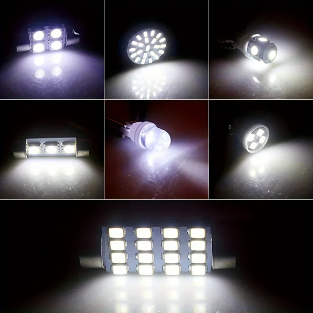 42PCS White Interior Light Bulbs T10 6000K Replacement LED Light Dome License Plate Reading Light Car Truck RV ATV