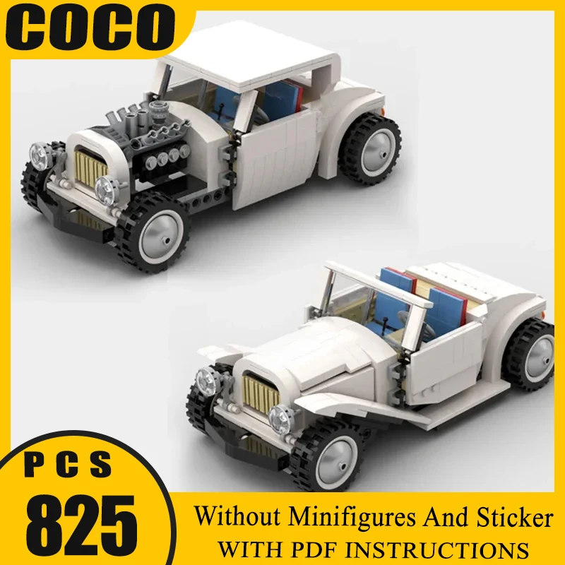 

Moc Building Bricks Classic Retro Car Model Technology Modular Hot Rod City Car Blocks Construstion Toy DIY Set Assembly Gifts