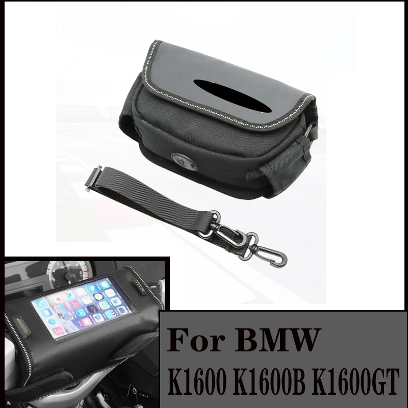 FOR BMW K1600 K1600B K1600GT K1600GTL Motorcycle Bag Handlebar Bag Black Waterproof Mobile Phone Navigation Large capacity