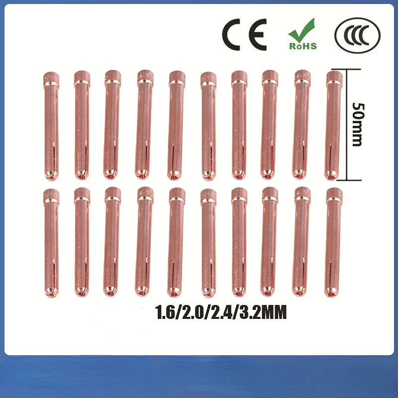 40pcs Tig Welding Copper Clip WP-17/18/26 Tungsten Pole Clip Welding Torch Accessories 2.4 Tungsten Needle