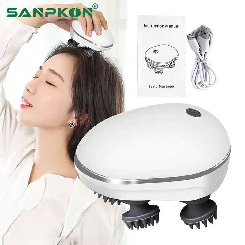 

Head Scalp Massager for Red Light Promoting Hair Growth Kneading Vibration Shoulder Neck Stress Relax Body Massage Health Care