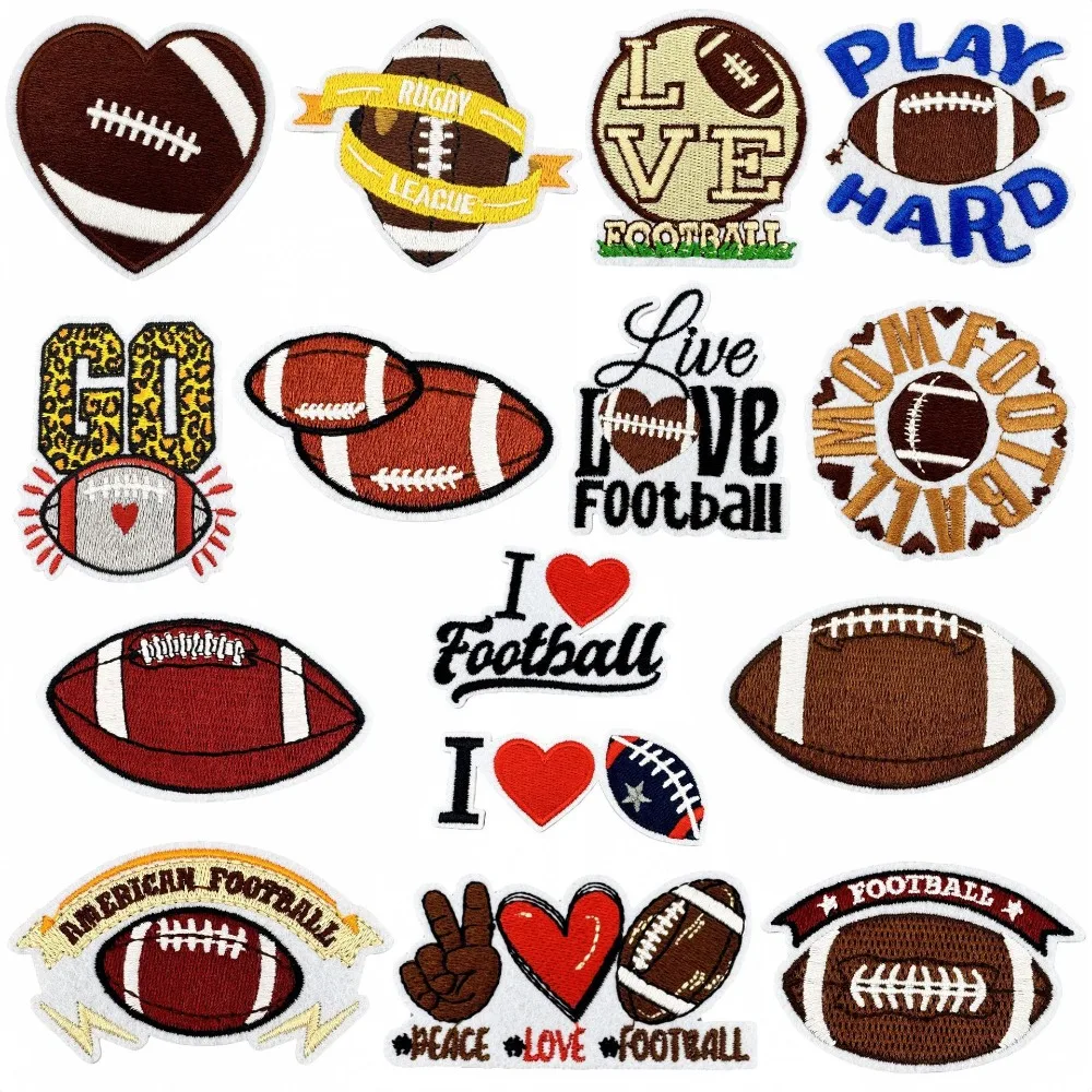 New Cartoon Rugby Sew Iron On Embroidery Patches Badge Stickers Applique for DIY Clothing Jeans Hat Bags Shoe T-shirt ﻿Wholesale