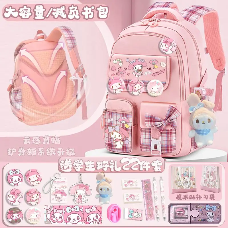 Sanrio My Melody Mochilas Aestethic Bag Escuela Student Campus Backpack Cute Fashion Printing Large Capacity Kawaii Simple Tidy