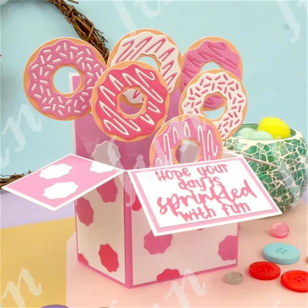 Delicious Doughnuts Metal Cutting Dies Handmade Embossing DIY Scrapbooking Supplies Diary Greeting Card Decoration