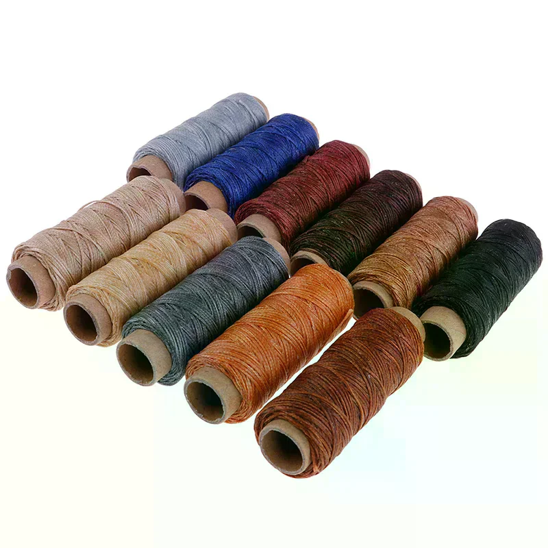 50m/Roll Leather Sewing Flat Waxed Thread Wax String Hand Stitching Craft 150D