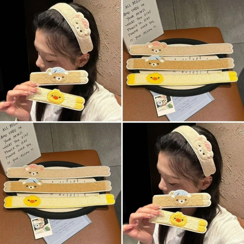 Cartoon cute long-shaped Rilakkuma personality stray hair sticker, face-washing bangs sticker, bun dual-use sweet hair accessory view 6