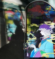 Kusuriuri Stained Window Acrylic Stand Figure Cute Room Decor Ornament Desk Display Mononoke Anime Goods Collection Friend Gift